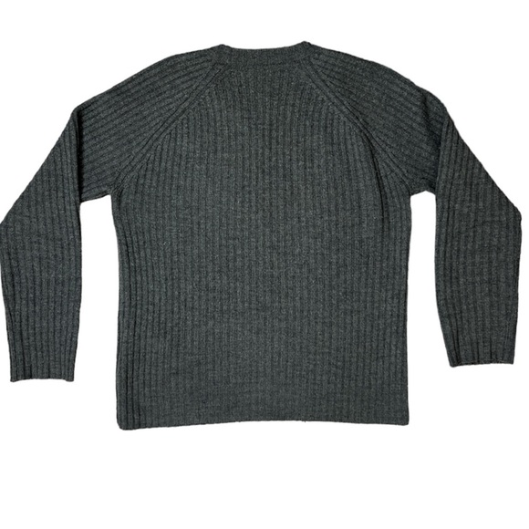 Dolce & Gabbana Italy 100% wool grey ribbed knit raglan sleeve sweater IT 50 - Picture 4 of 16